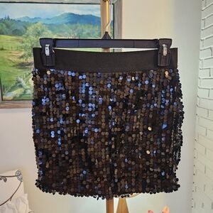 NWT Cemi Ceri Sequin Black Mini Skirt Sz Sm